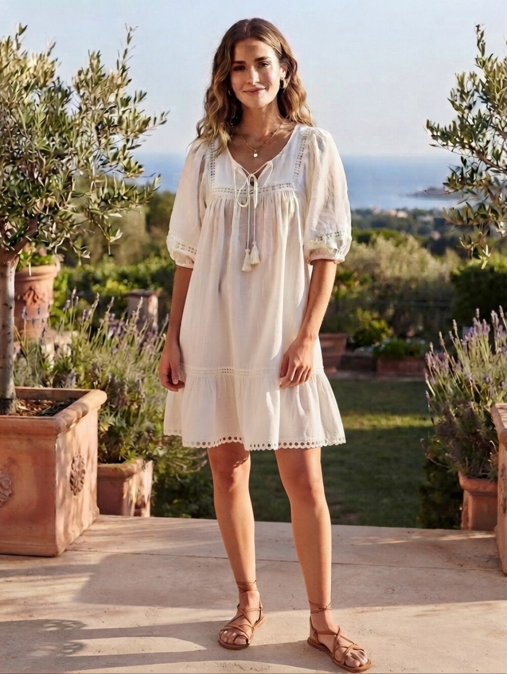 3 For $15 Old Navy Cream Boho Tunic Dress M